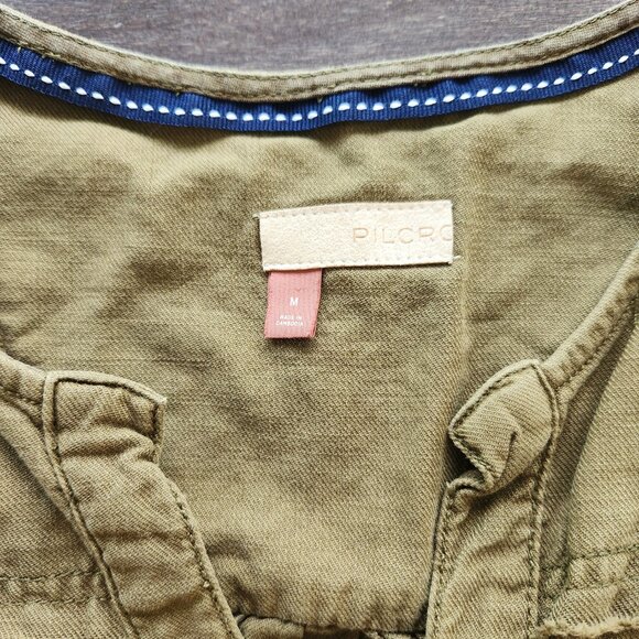 Pilcro Anthropologie Brown Button Down Dress Medium Super Soft Comfortable - Picture 5 of 11